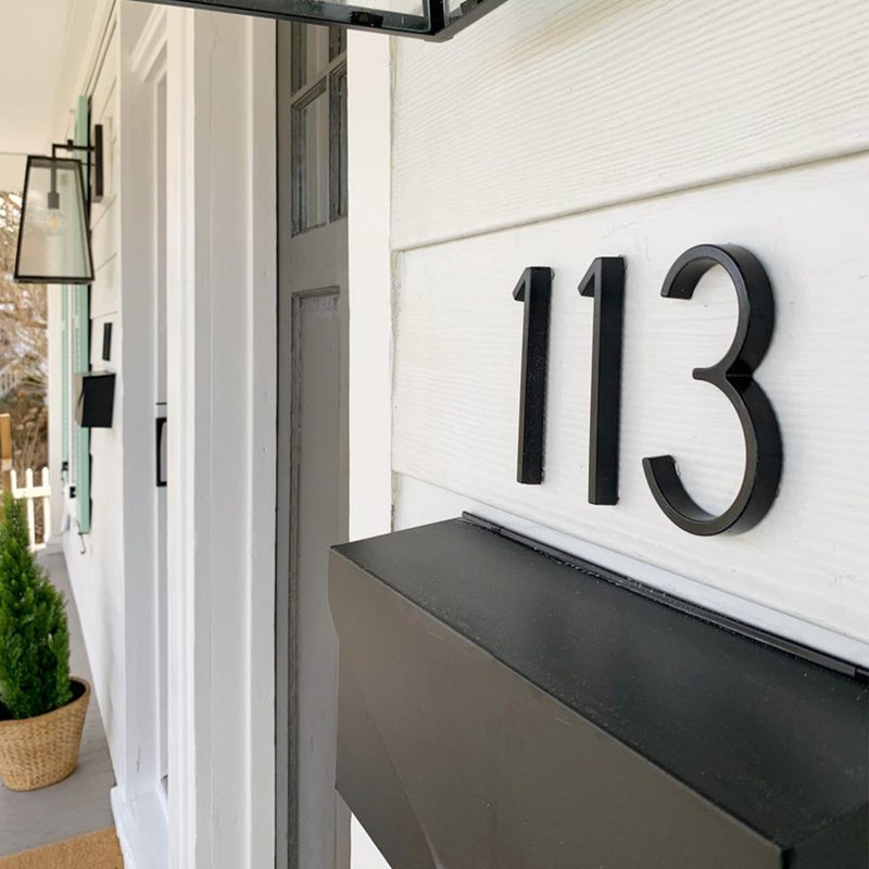 HASWARE Floating House Number Sign - 5 inch Modern 3D Floating Door Signage - Weatherproof and Striking Design for Street Home Address Numerals Mailbox (B, Black) - Image 4